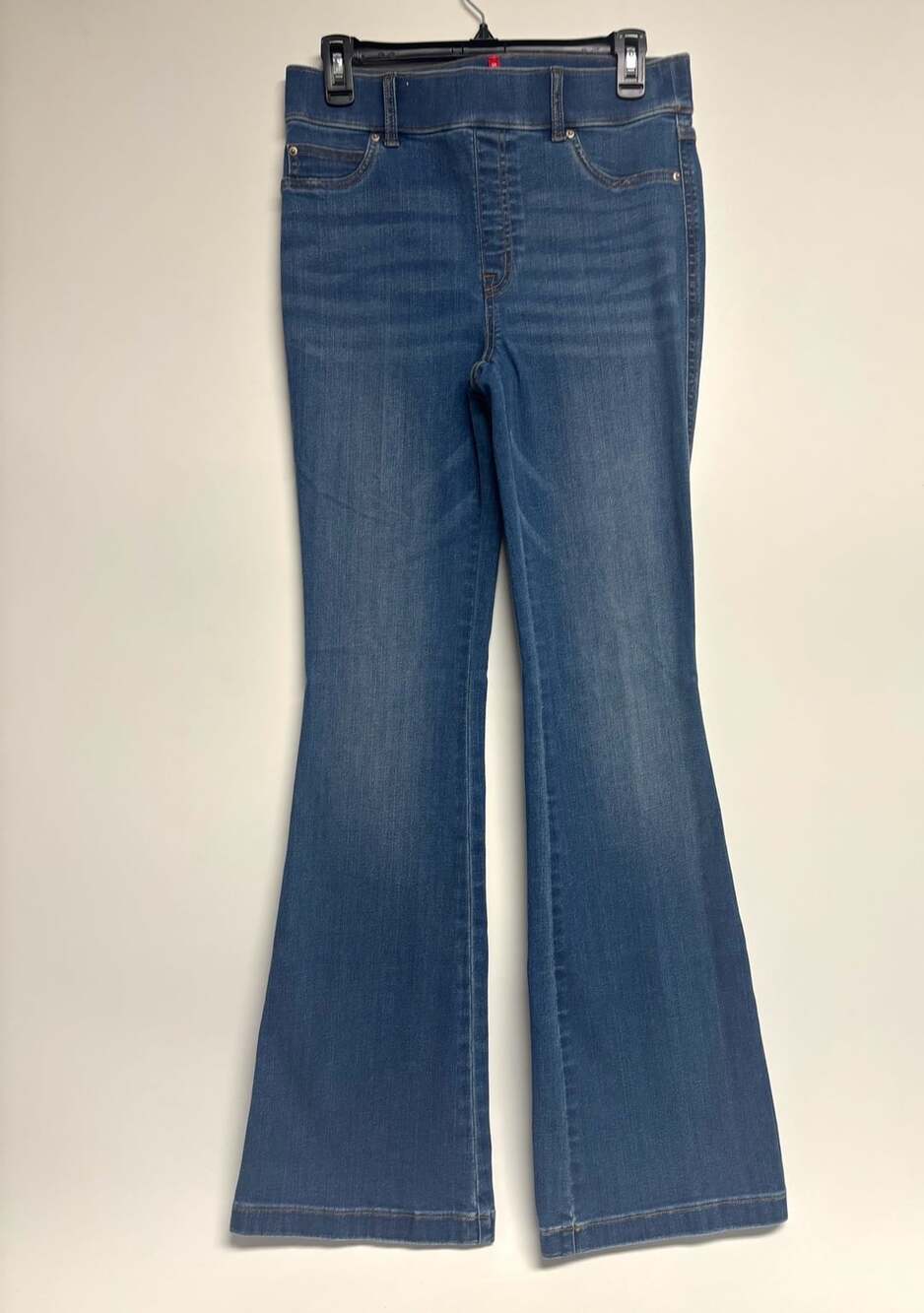 Spanx Lycra Fitsense Kick Flare Jeans Size M Medium Blue Denim